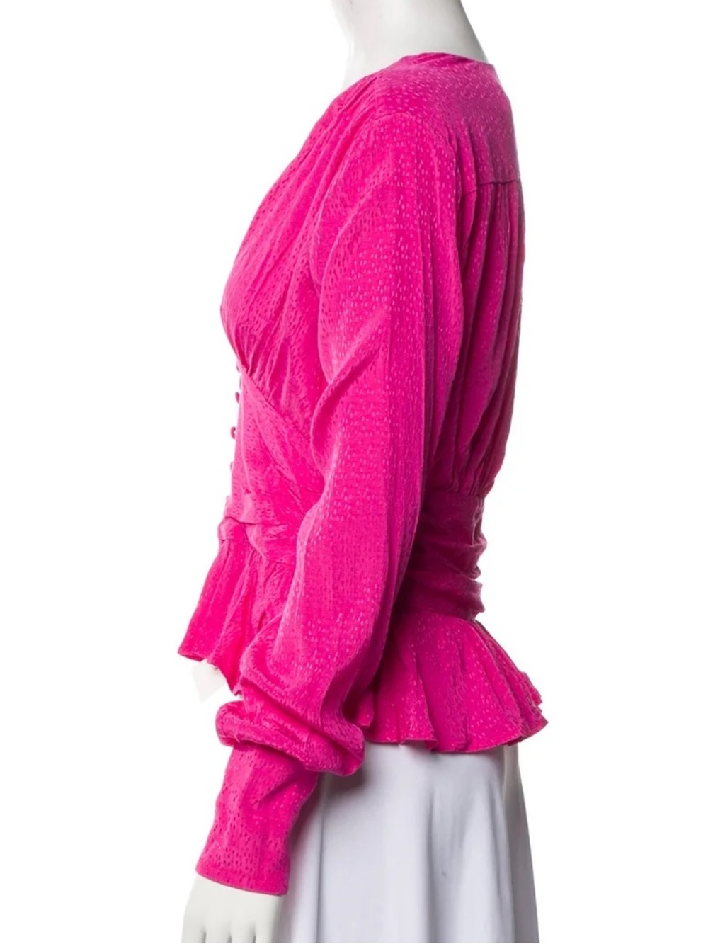 BIRGER CHRISTENSEN $220 • 18” PTP • Tracy Pleated Printed Jacquard Blouse NEW - Picture 8 of 11